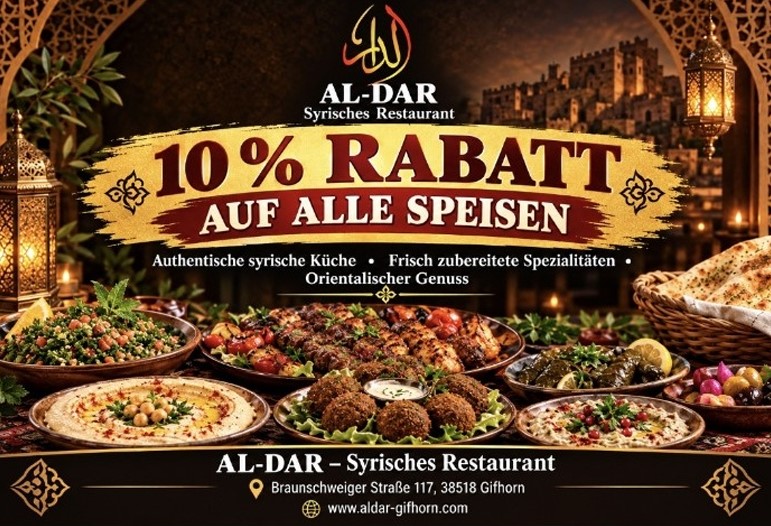 AL-DAR – 10 Prozent Rabatt auf alle Speisen